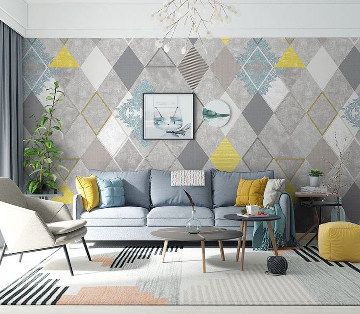 Designer Wallpaper in Living Room