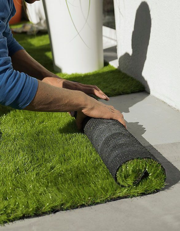 Installation of grass flooring
