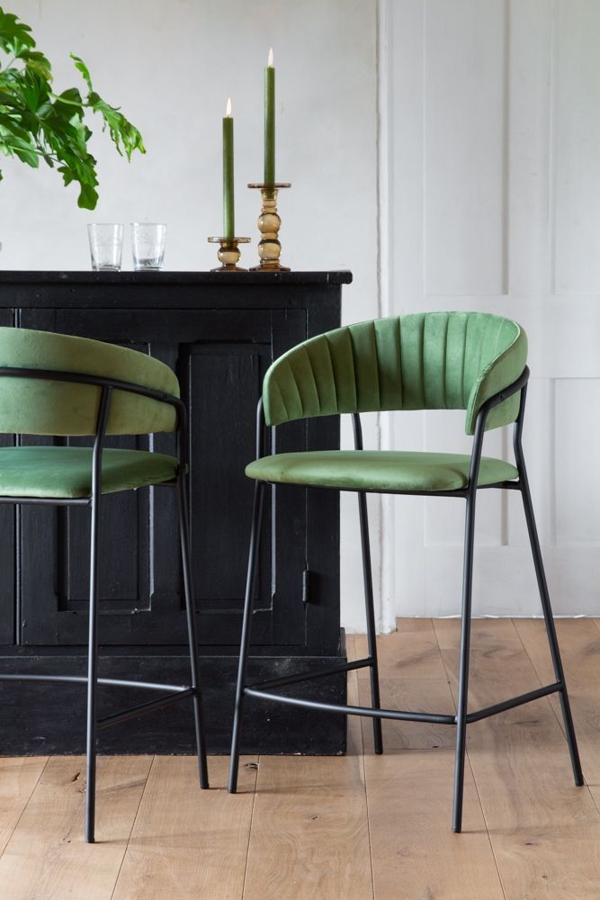 Green color bar stool