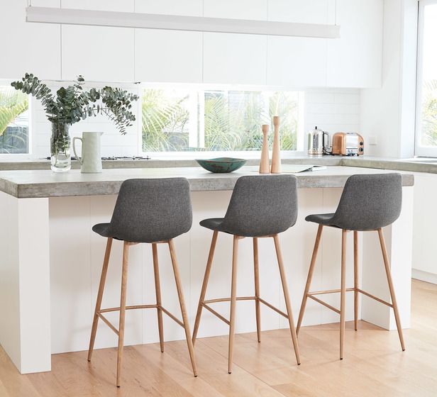 3 Ash color bar stools