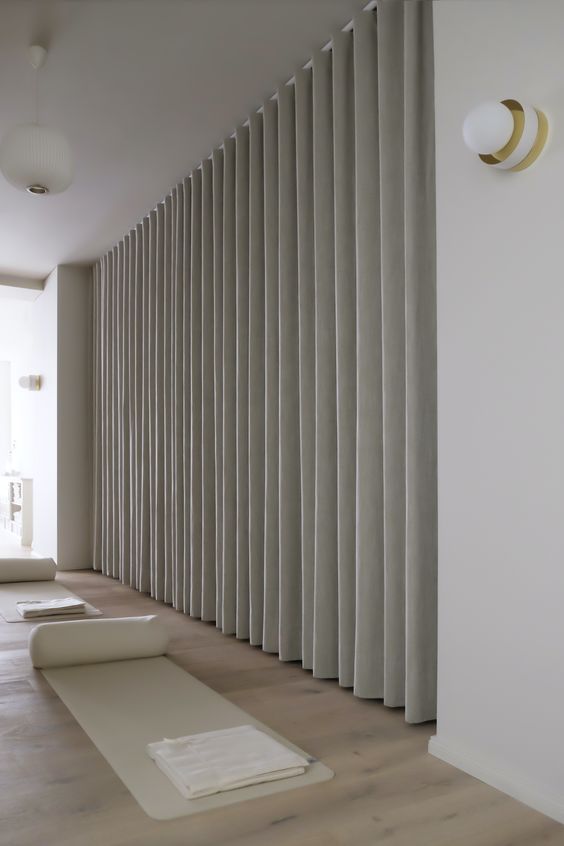 Ash color ripple curtain