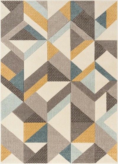 Light yellow and grey color rug